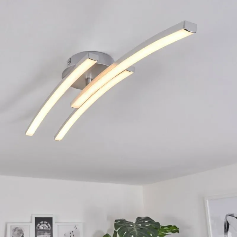 hofstein Plafonnier Mohlin LED Nickel mat, 3 lumières