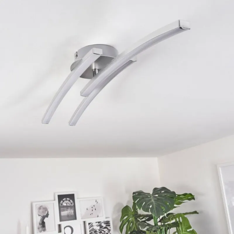 hofstein Plafonnier Mohlin LED Nickel mat, 3 lumières