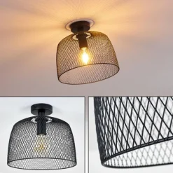 Lampes Vintages & Rétros-hofstein Plafonnier Moholm Noir, 1 lumière