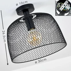 Lampes Vintages & Rétros-hofstein Plafonnier Moholm Noir, 1 lumière