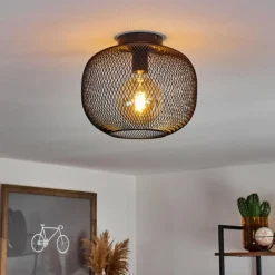 Lampes Vintages & Rétros-hofstein Plafonnier Moholm Noir, 1 lumière