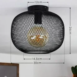 Lampes Vintages & Rétros-hofstein Plafonnier Moholm Noir, 1 lumière