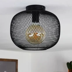 Lampes Vintages & Rétros-hofstein Plafonnier Moholm Noir, 1 lumière