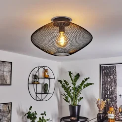 Lampes Vintages & Rétros-hofstein Plafonnier Moholm Noir, 1 lumière