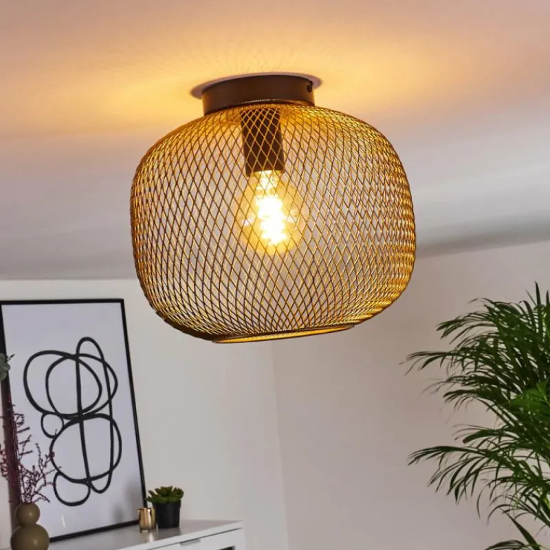 Lampes Dorées-hofstein Plafonnier Moholm Or, Laiton, Noir, 1 lumière