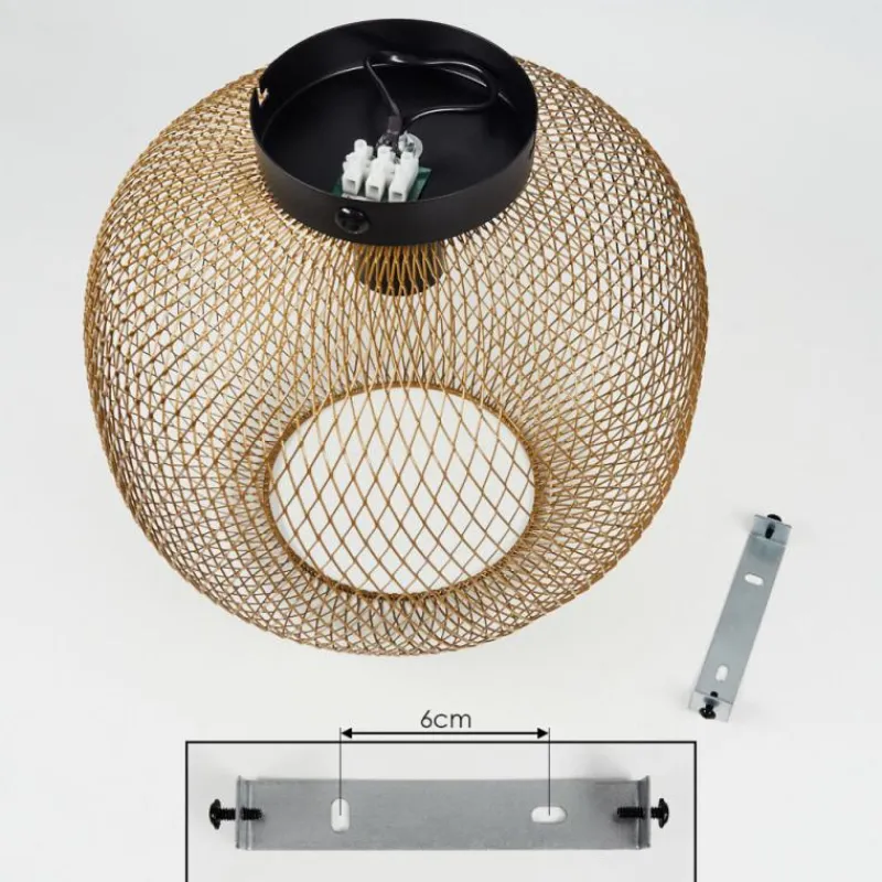 Lampes Dorées-hofstein Plafonnier Moholm Or, Laiton, Noir, 1 lumière