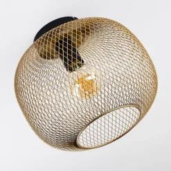 Lampes Dorées-hofstein Plafonnier Moholm Or, Laiton, Noir, 1 lumière