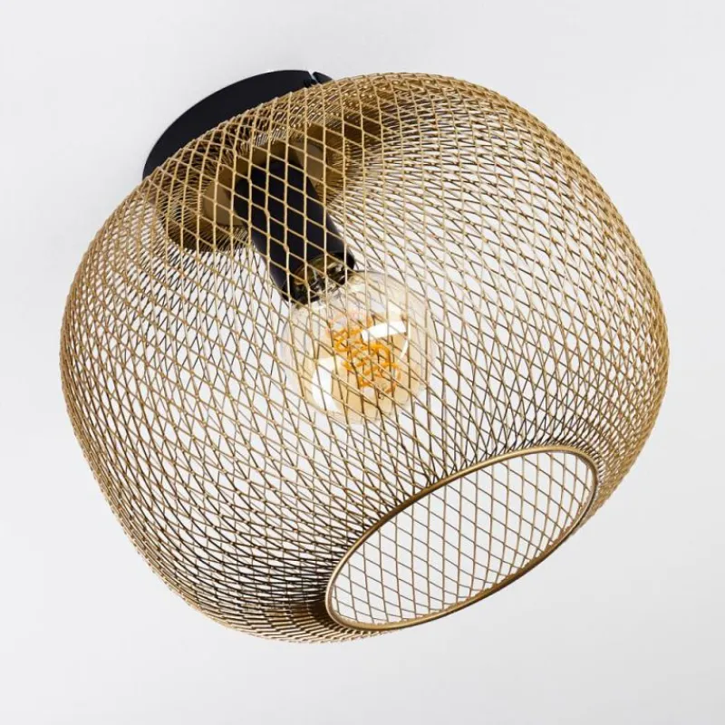 Lampes Dorées-hofstein Plafonnier Moholm Or, Laiton, Noir, 1 lumière