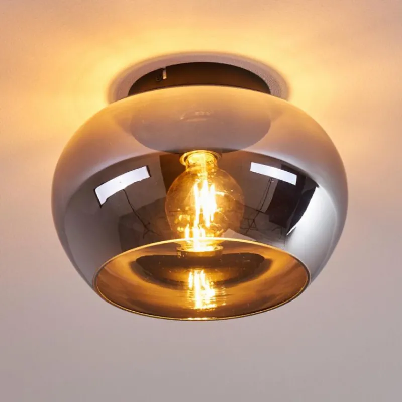 hofstein Plafonnier Molloy Chrome, Fumé, 1 lumière