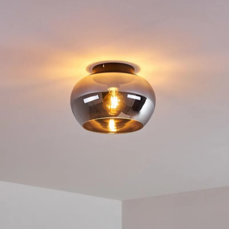 hofstein Plafonnier Molloy Chrome, Fumé, 1 lumière