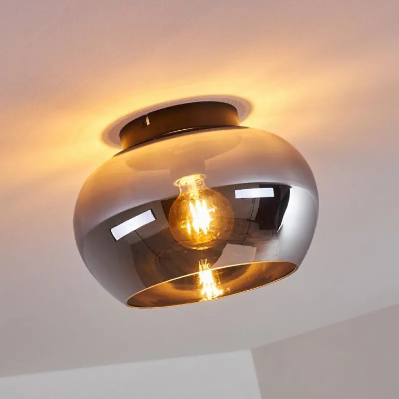 hofstein Plafonnier Molloy Chrome, Fumé, 1 lumière