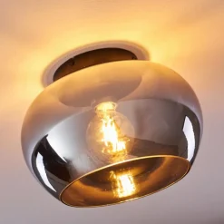 hofstein Plafonnier Molloy Chrome, Fumé, 1 lumière