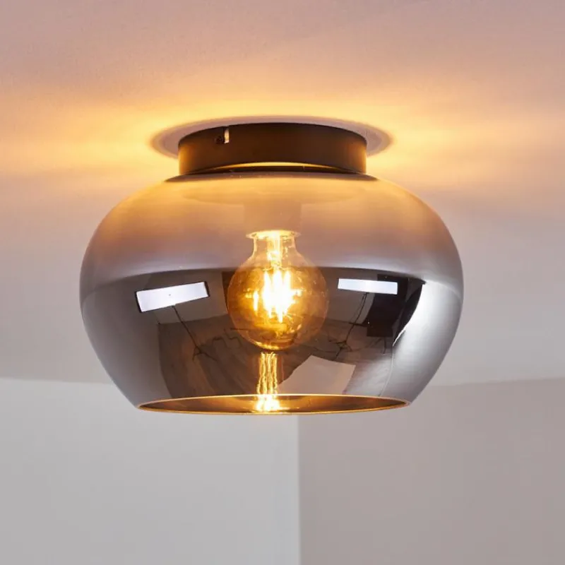 hofstein Plafonnier Molloy Chrome, Fumé, 1 lumière