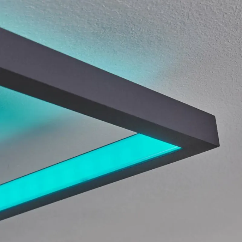 hofstein Plafonnier Momahaki LED Anthracite, 1 lumière, Télécommandes