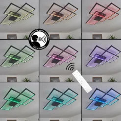 hofstein Plafonnier Momahaki LED Anthracite, 1 lumière, Télécommandes
