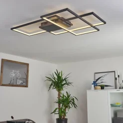 hofstein Plafonnier Momahaki LED Anthracite, 1 lumière, Télécommandes