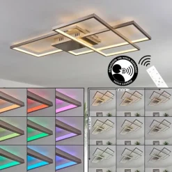 Lampe Plafonnier Momahaki LED Chrome, 1 lumière, Télécommandes