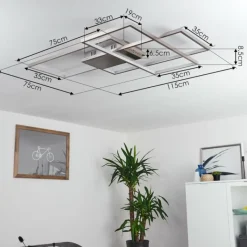 Lampe Plafonnier Momahaki LED Chrome, 1 lumière, Télécommandes