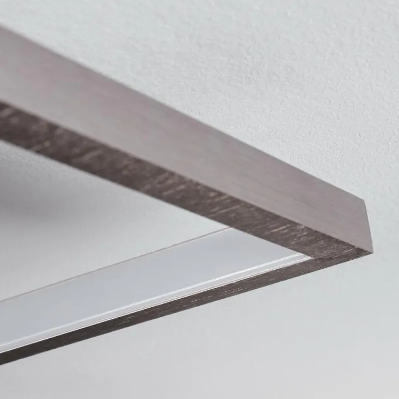 hofstein Plafonnier Momahaki LED Nickel mat, 1 lumière, Télécommandes