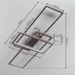 hofstein Plafonnier Momahaki LED Nickel mat, 1 lumière, Télécommandes