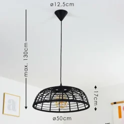 Style Boho-Chic-hofstein Plafonnier Mongolei Noir, 1 lumière