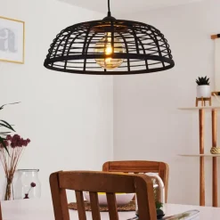 Style Boho-Chic-hofstein Plafonnier Mongolei Noir, 1 lumière