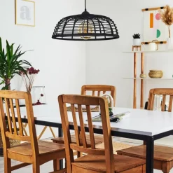 Style Boho-Chic-hofstein Plafonnier Mongolei Noir, 1 lumière