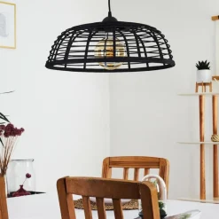 Style Boho-Chic-hofstein Plafonnier Mongolei Noir, 1 lumière