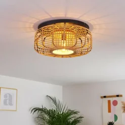 Style Boho-Chic-hofstein Plafonnier Mongolei Noir, 1 lumière