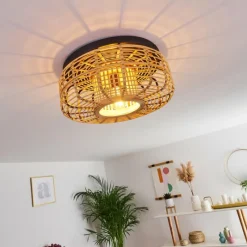 Style Boho-Chic-hofstein Plafonnier Mongolei Noir, 1 lumière