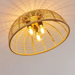 Style Boho-Chic-hofstein Plafonnier Mongolei Noir, 3 lumières