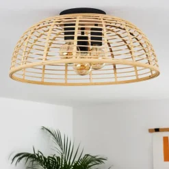 Style Boho-Chic-hofstein Plafonnier Mongolei Noir, 3 lumières