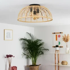 Style Boho-Chic-hofstein Plafonnier Mongolei Noir, 3 lumières