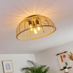 Style Boho-Chic-hofstein Plafonnier Mongolei Noir, 3 lumières