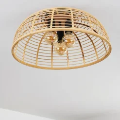 Style Boho-Chic-hofstein Plafonnier Mongolei Noir, 3 lumières