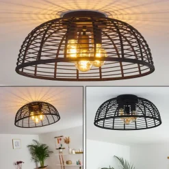 Style Boho-Chic-hofstein Plafonnier Mongolei Noir, 1 lumière