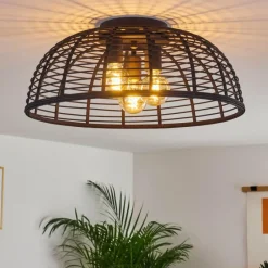 Style Boho-Chic-hofstein Plafonnier Mongolei Noir, 1 lumière