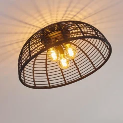 Style Boho-Chic-hofstein Plafonnier Mongolei Noir, 1 lumière