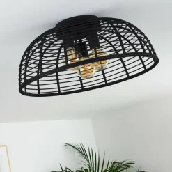 Style Boho-Chic-hofstein Plafonnier Mongolei Noir, 1 lumière