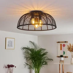 Style Boho-Chic-hofstein Plafonnier Mongolei Noir, 1 lumière