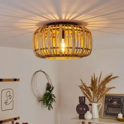 Style Boho-Chic-hofstein Plafonnier Mongolei Noir, 1 lumière