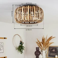 Style Boho-Chic-hofstein Plafonnier Mongolei Noir, 1 lumière