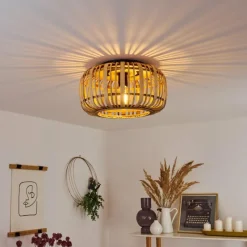 Style Boho-Chic-hofstein Plafonnier Mongolei Noir, 1 lumière