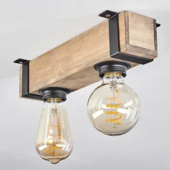 Luminaires Scandinaves-hofstein Plafonnier Montgomery Écru, Noir, 2 lumières