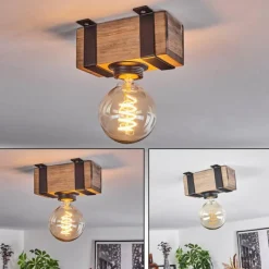 Luminaires Scandinaves-hofstein Plafonnier Montgomery Écru, Noir, 1 lumière