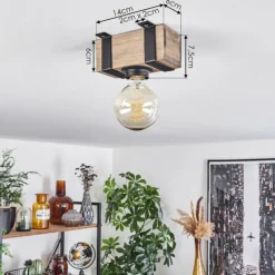 Luminaires Scandinaves-hofstein Plafonnier Montgomery Écru, Noir, 1 lumière