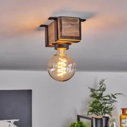 Luminaires Scandinaves-hofstein Plafonnier Montgomery Écru, Noir, 1 lumière