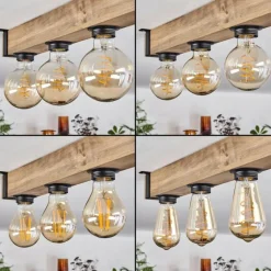 Luminaires Scandinaves-hofstein Plafonnier Montgomery Écru, Noir, 4 lumières