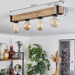 Luminaires Scandinaves-hofstein Plafonnier Montgomery Écru, Noir, 4 lumières