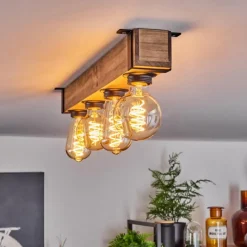 Luminaires Scandinaves-hofstein Plafonnier Montgomery Écru, Noir, 4 lumières